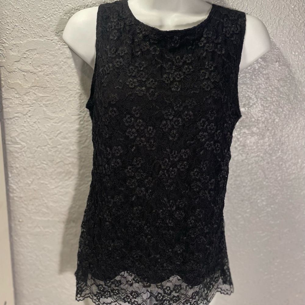 East 5th Black Floral Lace Sleeveless Camisole